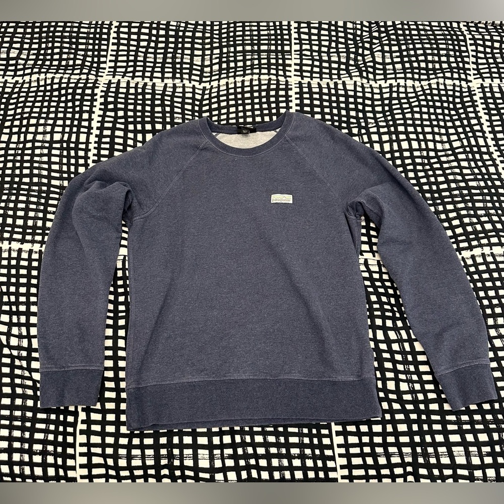 PATAGONIA Med LS Pullover Organic Cotton Navy Blue Sweatshirt SOFT Lightweight